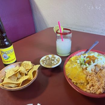Jalisco Mexican Food - Chicken Enchilada plate Chips and Salsa Pacifico and a Margarita - Mexican Near Me - Campbell, California Jalisco Mexican Food - Chicken Enchilada plate Chips and Salsa Pacifico and a Margarita - Mexican Near Me - Campbell, California