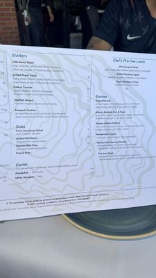 Menu photo 3 Waterbar San Francisco, CA Menu photo 3 Waterbar San Francisco, CA