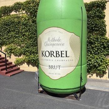 Korbel Champagne Cellars - If that was a real bottle, how much champagne would it hold? - Wineries Near Me - Guerneville, California Korbel Champagne Cellars - If that was a real bottle, how much champagne would it hold? - Wineries Near Me - Guerneville, California