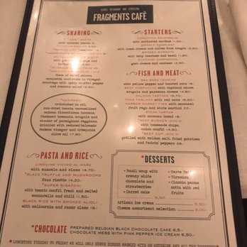 Fragments Cafè - Menu - Modern European Near Me - Barcelona, B