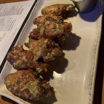 Prohibition Kitchen - 6 Crispy Wings w/ Minorcan mustard. Served with bleu cheese. - Bars Near Me - St. Augustine, Florida Prohibition Kitchen - 6 Crispy Wings w/ Minorcan mustard. Served with bleu cheese. - Bars Near Me - St. Augustine, Florida