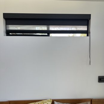 Galaxy Draperies - 2nd window over the bed, partially open. - Shades & Blinds Near Me - Simi Valley, California