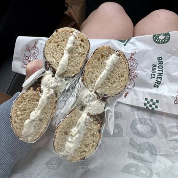 Brothers Bagel - Everything bagel and light chive cream cheese - Bagels Near Me - Chattanooga, Tennessee Brothers Bagel - Everything bagel and light chive cream cheese - Bagels Near Me - Chattanooga, Tennessee