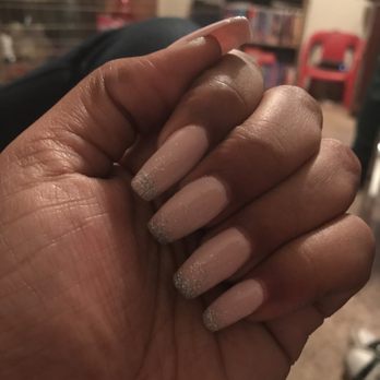 Posh Nails & Spa - Color is Sweet Romance with hard gel glitter on tips - Waxing Near Me - Riverside, California Posh Nails & Spa - Color is Sweet Romance with hard gel glitter on tips - Waxing Near Me - Riverside, California