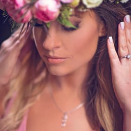 Custom floral crown created by Bella Bloom Florals for this engagement photo session