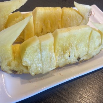 Taku Sushi - Pineapple they give you at the end of your meal - Sushi Bars Near Me - Centennial, Colorado