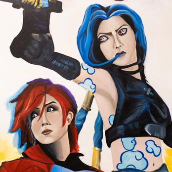 Game Corner - Our favorite duo Vi and Jinx from Arcane: League of Legends. - Tabletop Games Near Me - San Jose, California Game Corner - Our favorite duo Vi and Jinx from Arcane: League of Legends. - Tabletop Games Near Me - San Jose, California