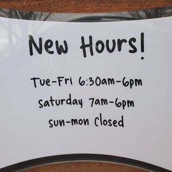 Brown Cow Coffee Company - a new hours sign - Coffee & Tea Near Me - Albany, Oregon