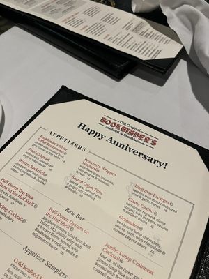 Menu photo 8 Old Original Bookbinders Richmond, VA