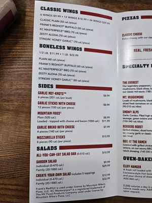 Menu photo 2 Mountain Mike's Pizza Moorpark, CA Menu photo 2 Mountain Mike's Pizza Moorpark, CA
