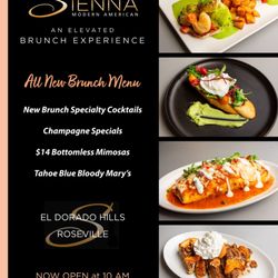 Sienna Restaurant El Dorado Hills - Weekend brunch, bottomless mimosas, bloody mary's, and more.