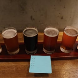 The Roundhouse Taproom - Beer Platter. We chose 6 from the tap list that we wanted to taste.
