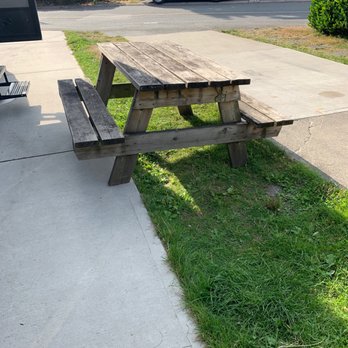 Capilano River RV Park - No room to even have a flat table! So old. See how skinny the pads are? This place is hopeless. - Campgrounds Near Me - West Vancouver, British Columbia