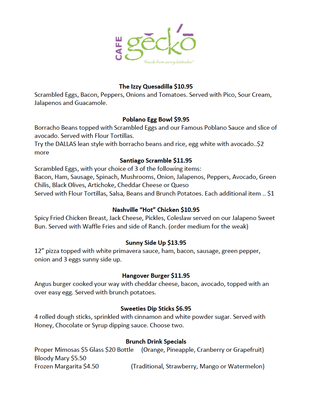 Menu photo 7 Cafe Gecko Fairview Fairview, TX