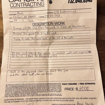 Garcia’s Contracting - Contract between myself and Adrian Garcia of Garcia's Contracting LLC - Masonry/Concrete Near Me Garcia’s Contracting - Contract between myself and Adrian Garcia of Garcia's Contracting LLC - Masonry/Concrete Near Me