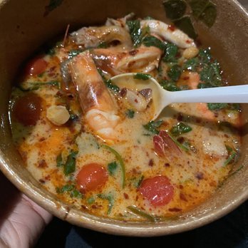 Holy Basil - Tom yum goong. I'm eating this in the car. - Thai Near Me - Los Angeles, California