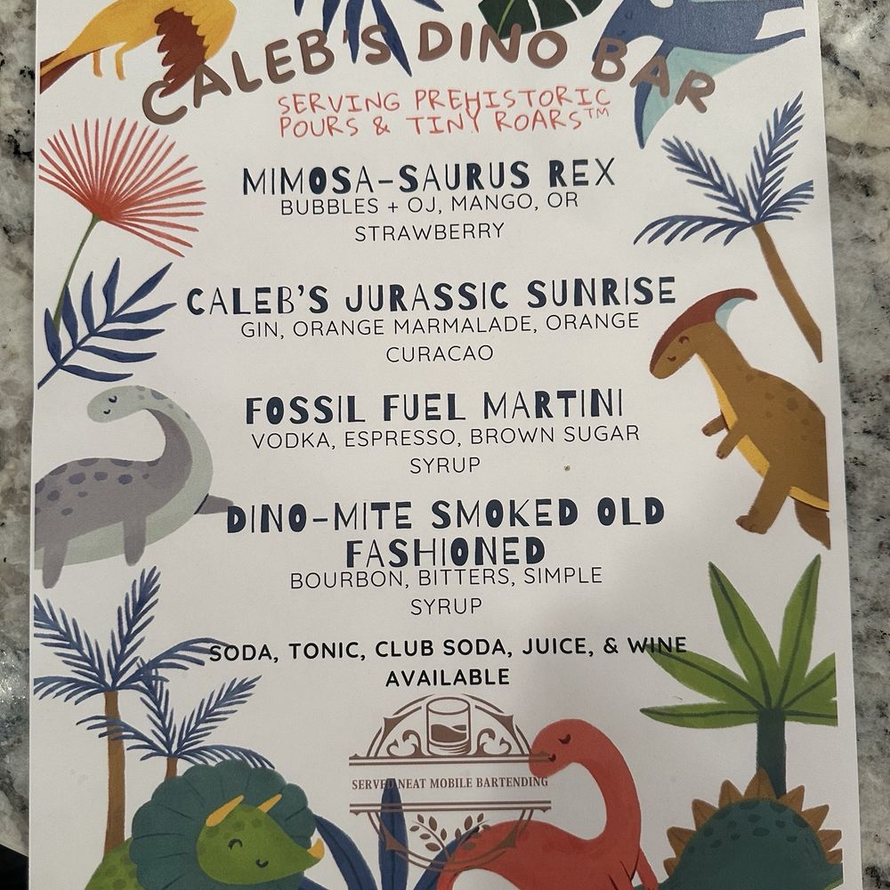 Served Neat Mobile Bartending - Custom menu created for my son's 1st birthday - Bartenders Near Me - Chicago, Illinois