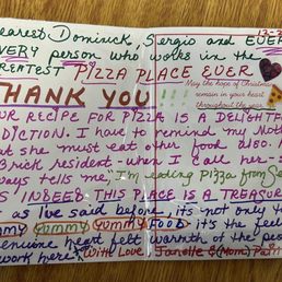 a thank note from a student