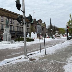 City of Brockville - This is May; that's not REAL snow; they're making a movie in Brockville!!!