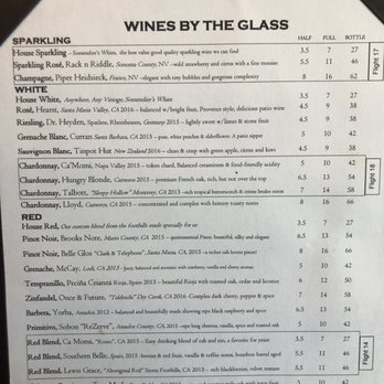 Back Bistro - July wine list 1 - New American Near Me - Folsom, California