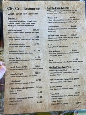 Menu photo 1 City Grill Wheatland, CA Menu photo 1 City Grill Wheatland, CA