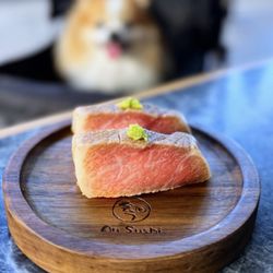 Au Sushi - O-Toro Nigiri, requested less rice | $17 (one dog-friendly table outside)