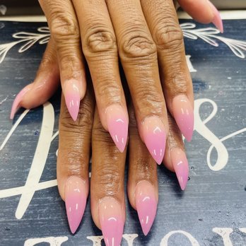 Solar Nails - Dip Powder Ombré Stiletto Nails - Nail Salons Near Me - Clovis, California