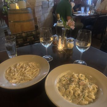 Aventinos Italian Restaurant - Tortellini Aventino and Ziti Umbriana. Absolutely amazing. We didn't know whose meal was better. - Italian Near Me - Fort Worth, Texas