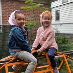 Yearling Nursery School - Climbing gals!