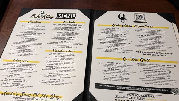 Menu photo 2 Cafe Alley Ardmore, OK