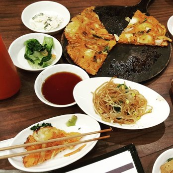 Five Senses - The Gimchi Pajon with the namul - Korean Near Me - New York, New York