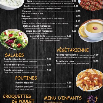 Le Kebab - Menu page 1 - Turkish Near Me - Montreal, Quebec