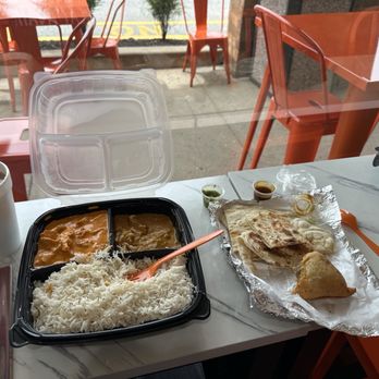 The Butter Chicken Spot - Combo with naan, a samosa, and hot chai. - Halal Near Me - Chesterfield, Missouri The Butter Chicken Spot - Combo with naan, a samosa, and hot chai. - Halal Near Me - Chesterfield, Missouri