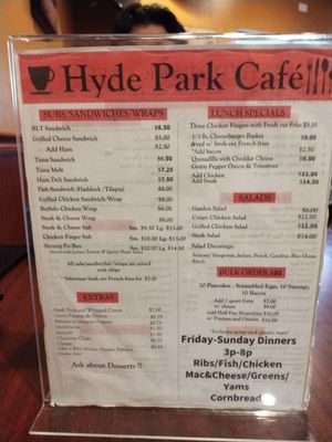 Menu photo 2 Hyde Park Cafe Niagara Falls, NY