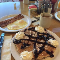 A great way to start a weekend!! Lemon blueberry pancakes and bacon and !! The fresh squeezed juice was off the charts!!