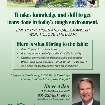 Steve Allen - Connect Home Loans - Steve Allen flyer - Mortgage Brokers Near Me - Paso Robles, California Steve Allen - Connect Home Loans - Steve Allen flyer - Mortgage Brokers Near Me - Paso Robles, California
