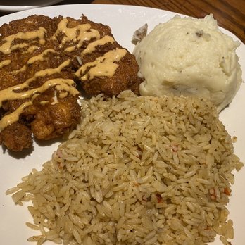 Outback Steakhouse - Bloomin' Fried Chicken with Rice and Mash Potatoes - Steakhouses Near Me - Rochelle Park, New Jersey Outback Steakhouse - Bloomin' Fried Chicken with Rice and Mash Potatoes - Steakhouses Near Me - Rochelle Park, New Jersey