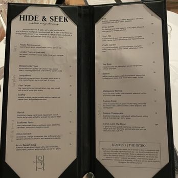 Hide & Seek - Menu - Speakeasies Near Me - Salt Lake City, Utah