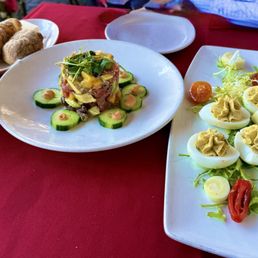 Tuna tartare and deviled eggs Tuna tartare and deviled eggs