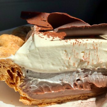 Quarter Sheets - Dark chocolate cream pie in flaky crust. There's a pinch of salt in the chocolate cream that elevates this to heaven. - Pizza Near Me - Los Angeles, California Quarter Sheets - Dark chocolate cream pie in flaky crust. There's a pinch of salt in the chocolate cream that elevates this to heaven. - Pizza Near Me - Los Angeles, California