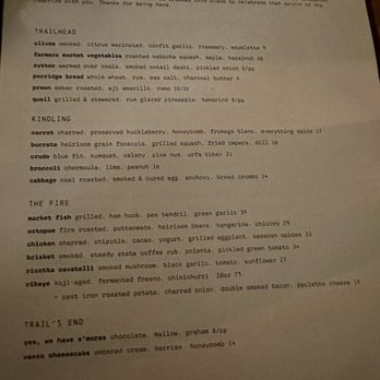 Campfire - Food menu - New American Near Me - Carlsbad, California