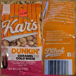 Kroger - Look what I found at Kroger...A Michigan Detroit Company snack,  "Kar's trail mix flavored Duncan Caramel Brew!  2/9/2026