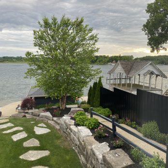 Boss Construction & Landscape Services - Limestone retaining wall and plantings - Landscaping Near Me - Waterford, Michigan Boss Construction & Landscape Services - Limestone retaining wall and plantings - Landscaping Near Me - Waterford, Michigan