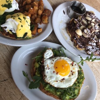 Fratelli Cafe - Green Eggs and Ben, Choco Croissant French Toast, Avocado Toast Tartine. My fav was the Green Eggs and Ben - Coffee & Tea Near Me - Los Angeles, California Fratelli Cafe - Green Eggs and Ben, Choco Croissant French Toast, Avocado Toast Tartine. My fav was the Green Eggs and Ben - Coffee & Tea Near Me - Los Angeles, California