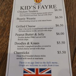 Children's Food Menu
