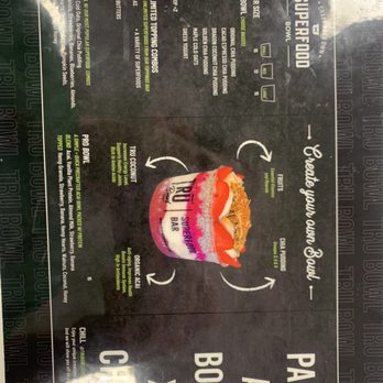 Trū Bowl Superfood Bar - Menu page 1 - Acai Bowls Near Me - Gilbert, Arizona Trū Bowl Superfood Bar - Menu page 1 - Acai Bowls Near Me - Gilbert, Arizona