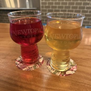 Newtopia Cyder - Zizzy (non-alcoholic) and my current fave-Banana Apple Bum (tastes like the banana runt's candy! ) - Cideries Near Me - San Diego, California Newtopia Cyder - Zizzy (non-alcoholic) and my current fave-Banana Apple Bum (tastes like the banana runt's candy! ) - Cideries Near Me - San Diego, California
