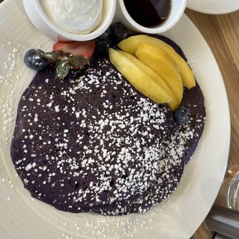 Pink Duck Kitchen - Ube Pancake with fresh fruits - Breakfast & Brunch Near Me - Henderson, Nevada Pink Duck Kitchen - Ube Pancake with fresh fruits - Breakfast & Brunch Near Me - Henderson, Nevada