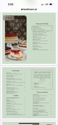 Menu photo 5 Café Landtmann Vienna, 9 Menu photo 5 Café Landtmann Vienna, 9