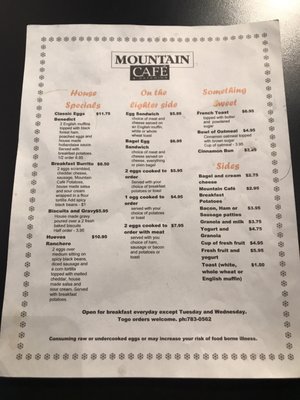 Menu photo 3 Mountain Cafe and Catering Kellogg, ID Menu photo 3 Mountain Cafe and Catering Kellogg, ID